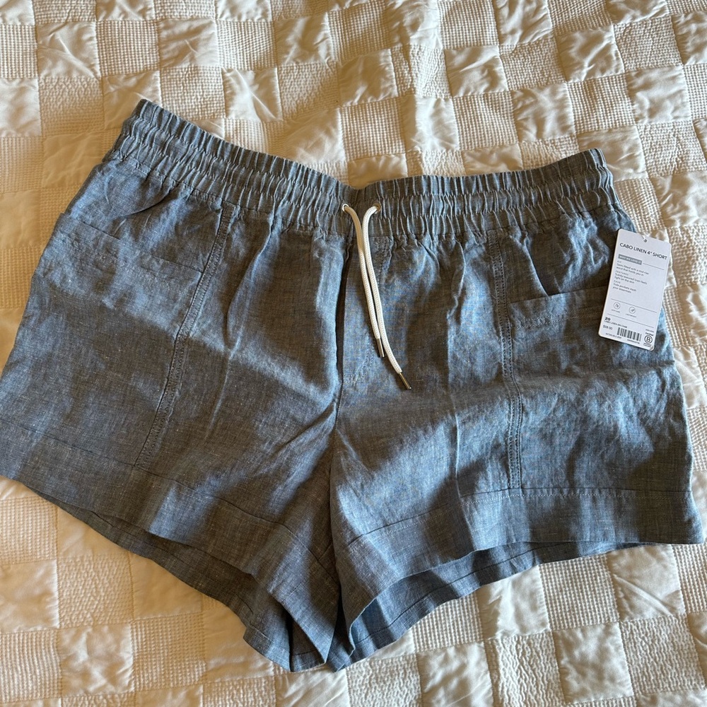 NWT Athleta Chambray Linen Shorts